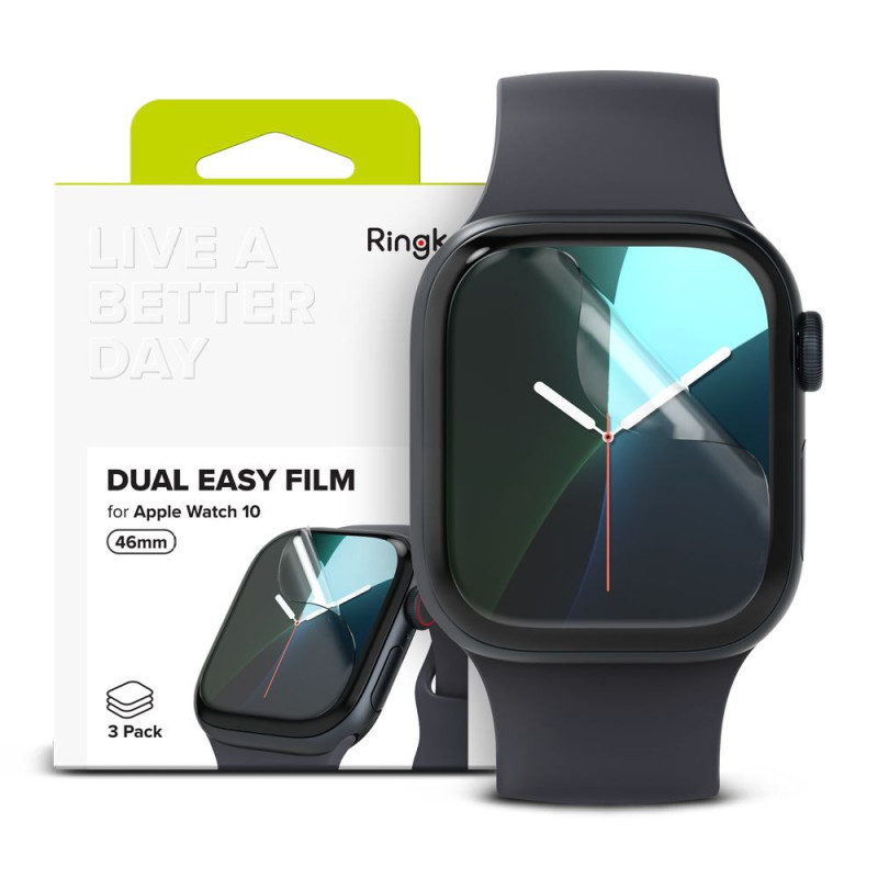 Ochranné sklo Ringke RINGKE DUAL EASY 3-PACK pro Apple Watch 10 / 11 (46 MM) - čiré