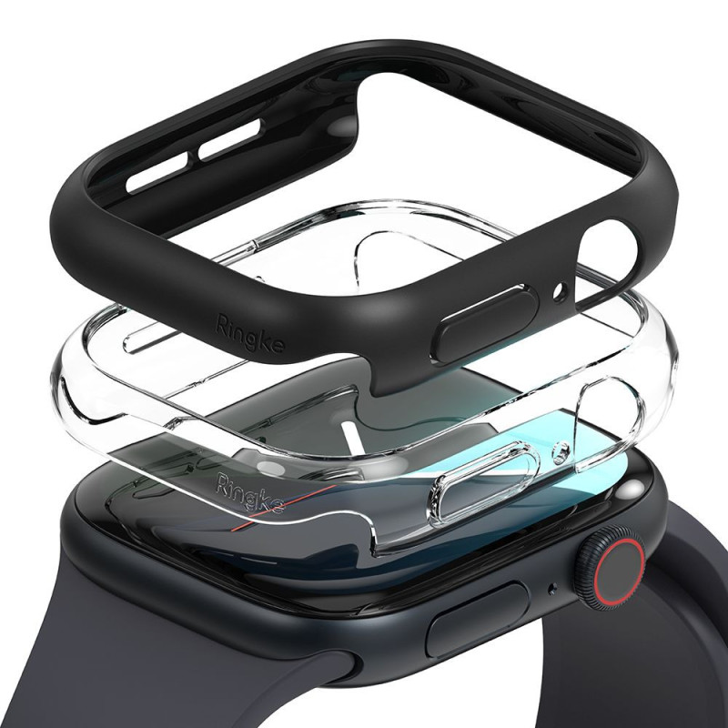Ochranné pouzdro Ringke SLIM 2-PACK pro Apple Watch 10 / 11 (46 mm) - clear & matte black