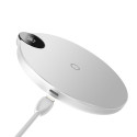 BASEUS WXSX-02 Digital LED bezdrátová nabíječka s ukazatelem nabíjecího proudu, bílá