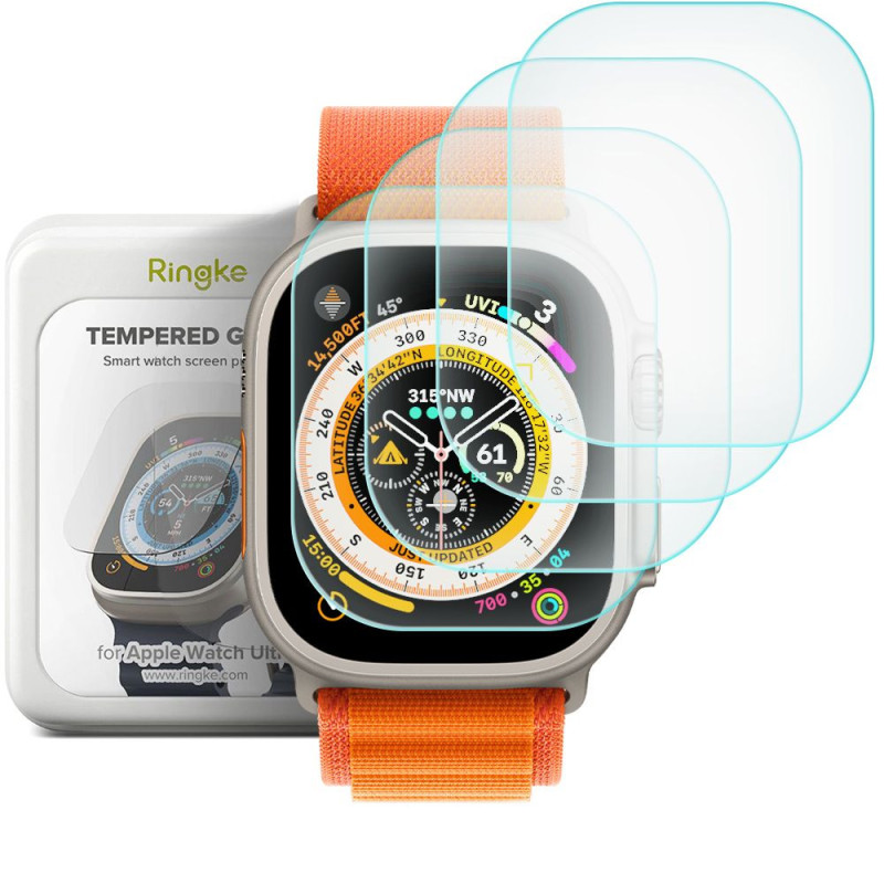 Ochranné sklo Ringke ID FC GLASS 4-PACK pro Apple Watch Ultra 1 / 2 / 3 (49 mm) - clear
