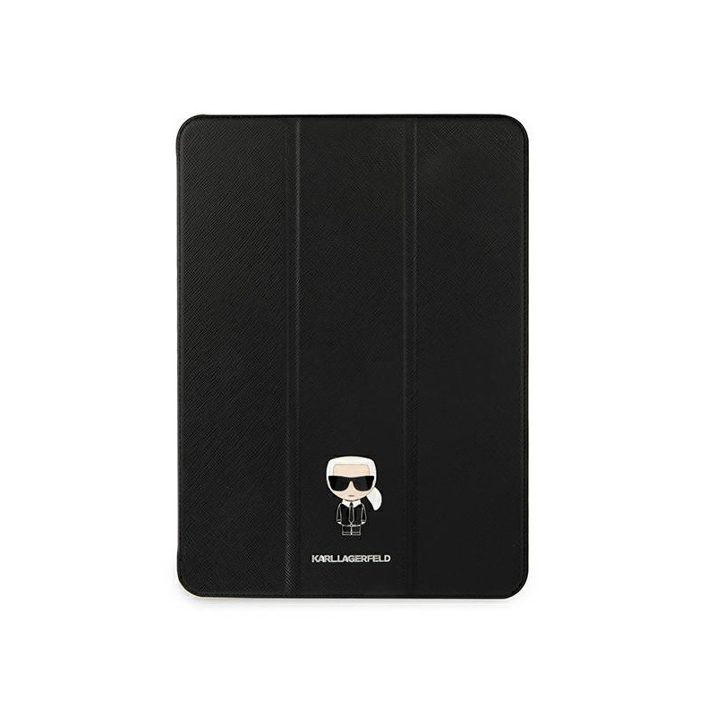 Pouzdro Karl Lagerfeld Saffiano Ikonic pro iPad 12.9" Pro 2021 - černé