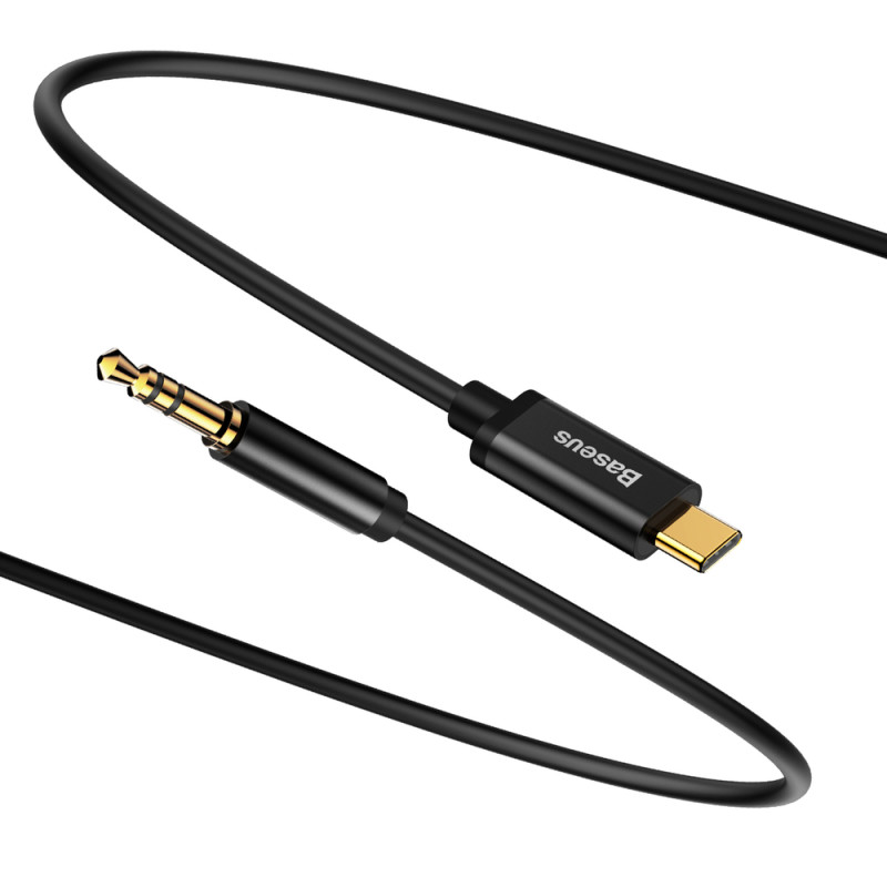 BASEUS Yiven CAM01-01 Kabel USB-C/Audio jack 3,5mm (AUX), 1,2m, černý
