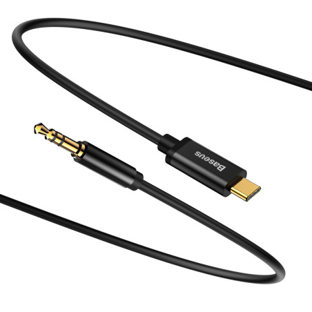 BASEUS Yiven CAM01-01 Kabel USB-C/Audio jack 3,5mm (AUX), 1,2m, černý