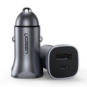 Nabíječka do auta UGREEN CD130 30W USB-A/USB-C - šedá