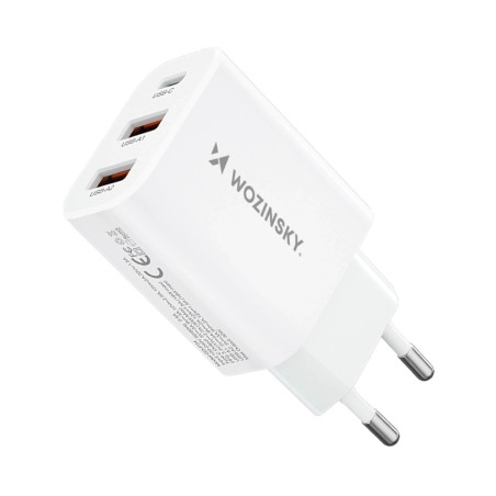 Wozinsky CWCUCW nabíječka 30W USB-C + 2× USB-A bílá