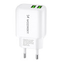 Nástěnná nabíječka Wozinsky CUWCW 2.4A 2x USB-A - bílá
