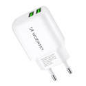 Nástěnná nabíječka Wozinsky CUWCW 2.4A 2x USB-A - bílá