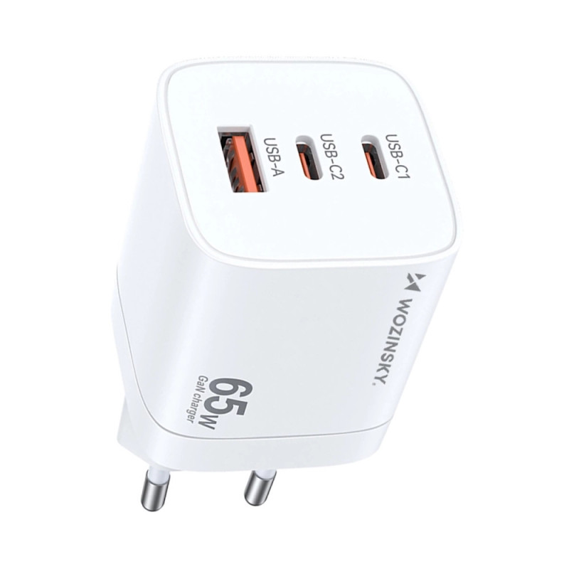 Nabíječka Wozinsky CGWCW 65W GaN pro USB zařízení - bílá