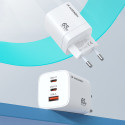 Nabíječka Wozinsky CGWCW 65W GaN 2×USB-C + USB-A - bílá