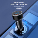 Nabíječka do auta Wozinsky WDCCAC 36W USB-C + USB-A černá