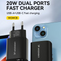 Nabíječka Wozinsky WGWCB 20W USB-A/USB-C černá