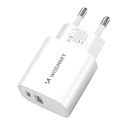 Nabíječka Wozinsky WGWCW 20W USB-A + USB-C - bílá