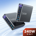Tech-Protect DC240W-GAN 240W 6portová desktop nabíječka - černá