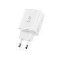 Tech-Protect NCA65W-GAN 65W 3-port nabíječka PD/QC3.0 bílá