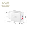 Tech-Protect NCA65W-GAN 65W 3-port nabíječka PD/QC3.0 bílá