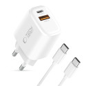 TECH-PROTECT NCA45W-GAN nabíječka PD 45W + kabel bílá
