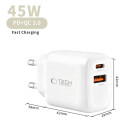 TECH-PROTECT NCA45W-GAN nabíječka PD 45W + kabel bílá