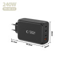 Nabíječka TECH-PROTECT NC240W-GAN 4port 240W PD/QC3.0 - black