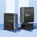 Tech-Protect DC160W-GAN 6port stolní nabíječka 160W - černá