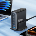 Tech-Protect DC160W-GAN 6port stolní nabíječka 160W - černá