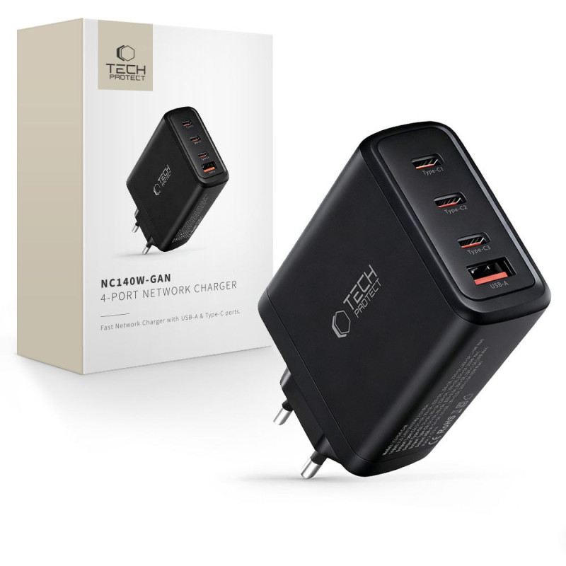 Nabíječka Tech-Protect NC140W-GAN pro zařízení - černá