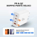 TECH-PROTECT NC120W-GAN 4portová nabíječka 120W PD/QC3.0 bílá