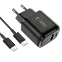 Nabíječka Tech-Protect NCA45W-GAN 45W PD + QC3.0 - černá
