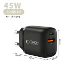 Nabíječka Tech-Protect NCA45W-GAN 45W PD + QC3.0 - černá