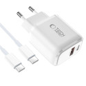 Nabíječka Tech-Protect NCA20 2x port USB-C PD 20W bílá