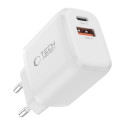 Nabíječka Tech-Protect NCA20 2x port USB-C PD 20W bílá