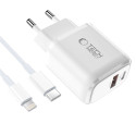 Nabíječka Tech-Protect NCA20 2port USB-C+USB-A 20W - bílá