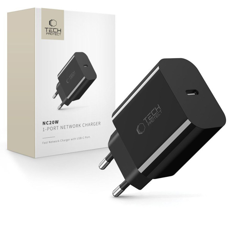 Nabíječka TECH-PROTECT NC20W pro chytré zařízení - černá