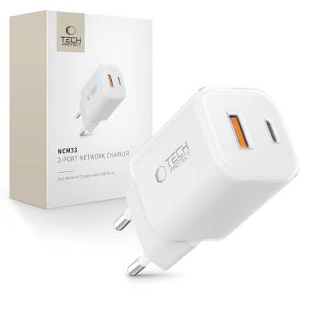 Nabíječka Tech-Protect NCM33 33W PD + QC3.0 - bílá