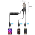 Tech-Protect CC05 nabíječka do auta 2-PORT PD 60W + kabel - black