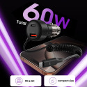 Tech-Protect CC05 nabíječka do auta 2-PORT PD 60W + kabel - black