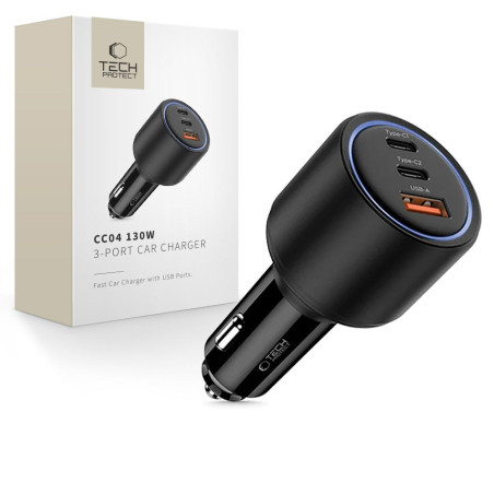 Nabíječka do auta Tech-Protect CC04 PD 130W black
