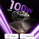 Tech-Protect CC03 2x USB-C PD 100W nabíječka do auta - black