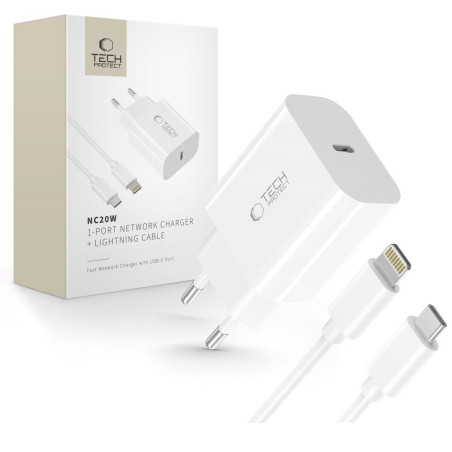 Nabíječka Tech-Protect NC20W PD 20W USB-C - bílá
