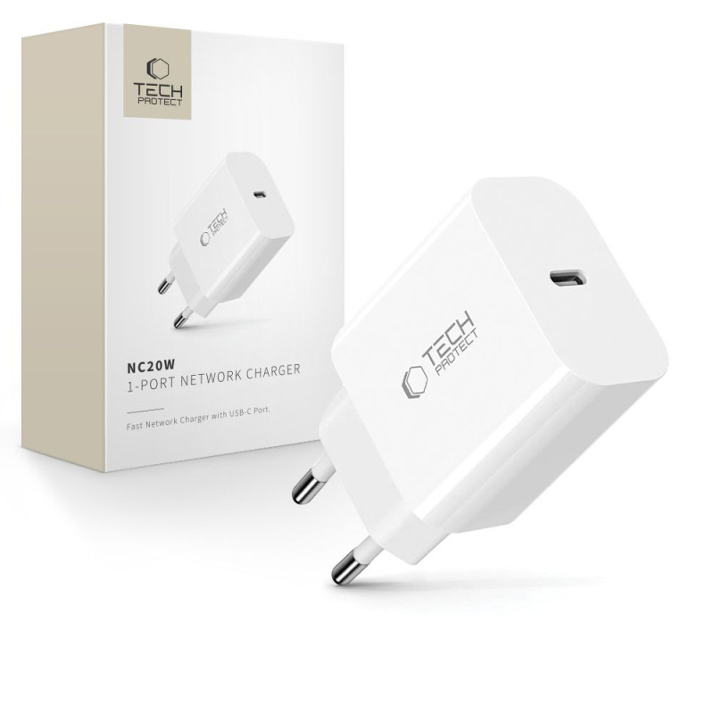 Nabíječka Tech-Protect NC20W pro zařízení - bílá
