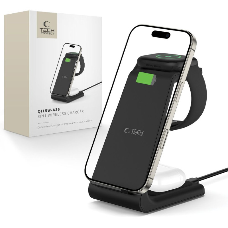 Nabíječka Tech-Protect QI15W-A36 pro Apple zařízení - černá