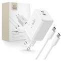 Nabíječka Tech-Protect NC45W-GAN 45W GaN 2×USB-C - white