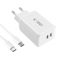 Nabíječka Tech-Protect NC45W-GAN 45W GaN 2×USB-C - white