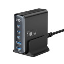 Tech-Protect DC140W-GAN 140W nabíječka 5 portů GaN černá
