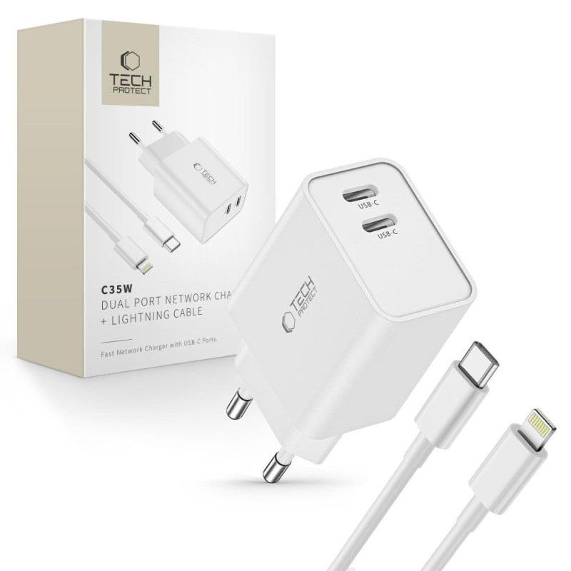 Nabíječka Tech-Protect C35W pro Apple zařízení - bílá