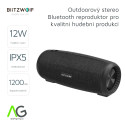 BLITZWOLF BW-WA1 Přenosný IPX5 Bluetooth stereo reproduktor 2x6W s handsfree, černý