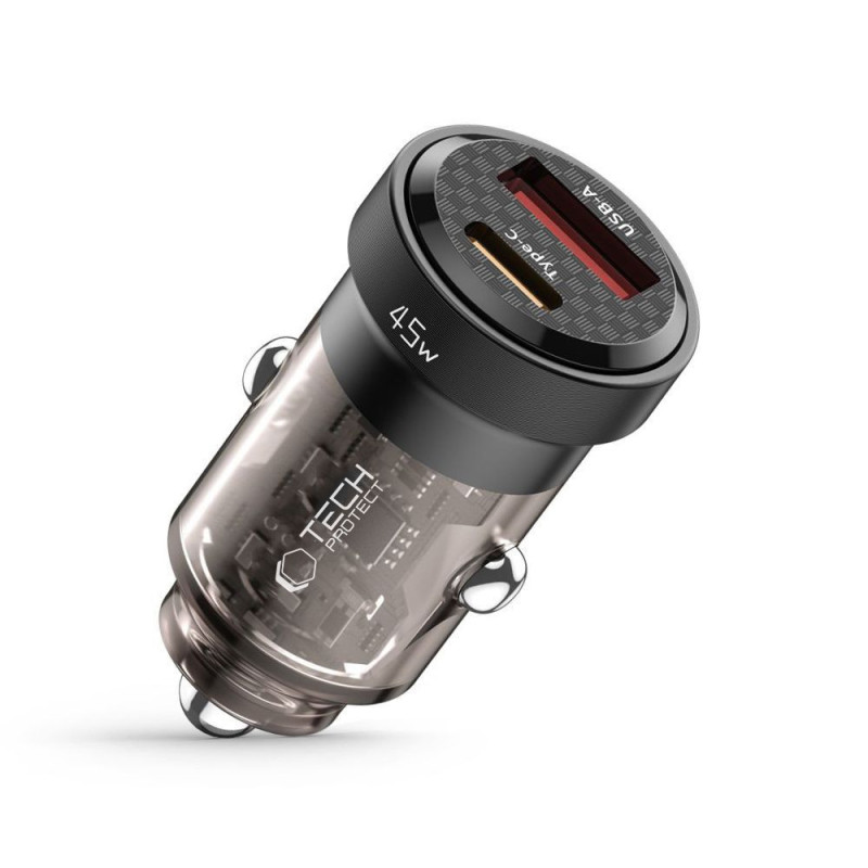 Nabíječka Tech-Protect CC45W 2-PORT pro auto - černá