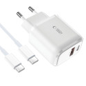 Nabíječka Tech-Protect C20W PD 20W + QC3.0 kabel Type-C bílá