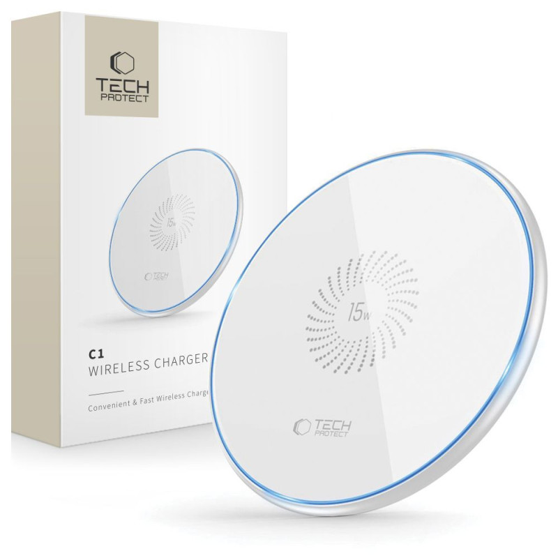Nabíječka Tech-Protect QI15W-C1 pro telefon - bílá