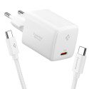 Nabíječka Spigen EE451EU ESSENTIAL 45W Type-C + kabel - bílá