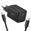 Spigen EE451EU ESSENTIAL 45W nabíječka + USB-C kabel - černá